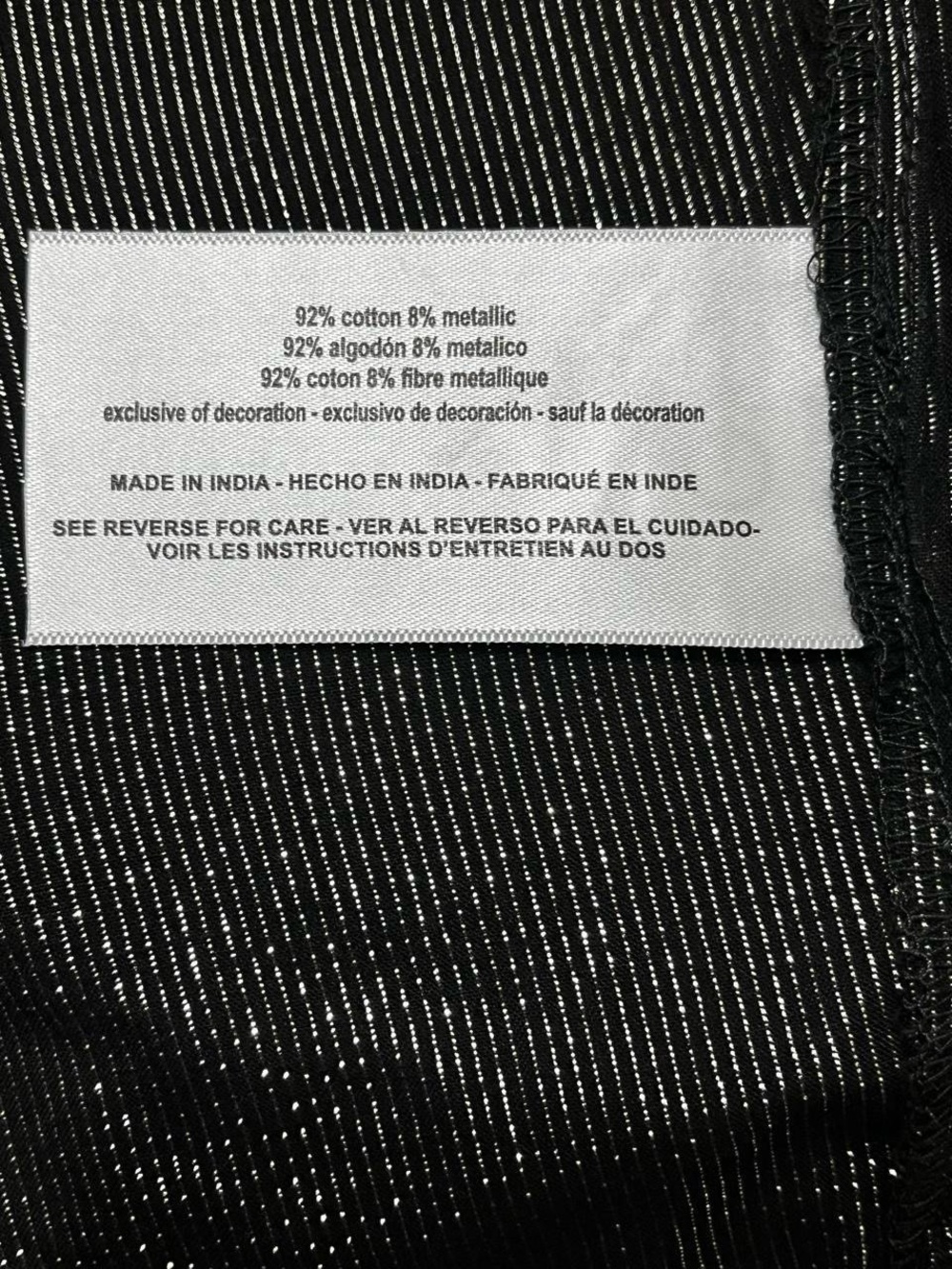 Gloria Vanderbilt Shimmery Black Button-Front Shirt - Picture 7 of 8